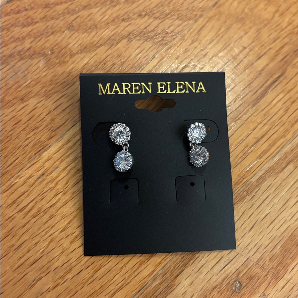 Maren Elena Silver Crystal Earrings